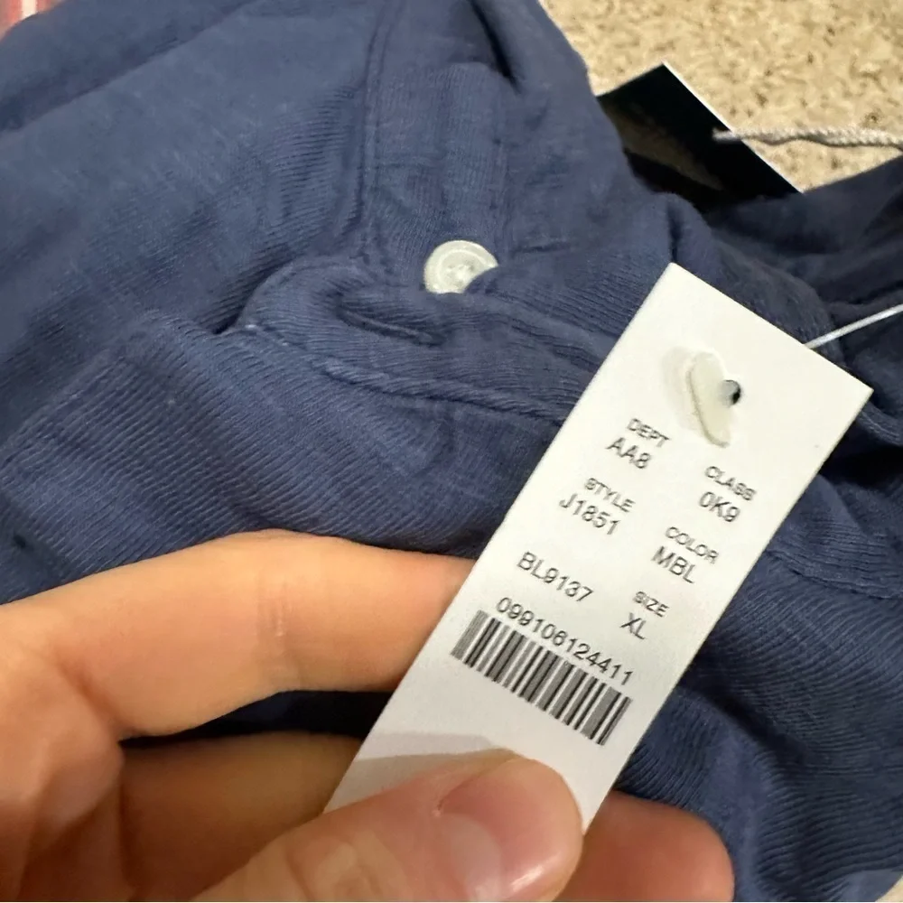 J crew garment dyed slub cotton polo manor blue